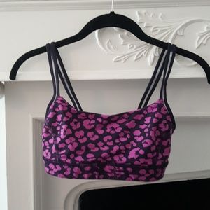 Like New Lululemon Straight Up Bra Cheetah Sz 2